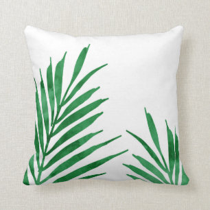 Coussin Verte Aquarelle Palm Frances