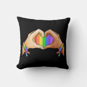 Coussin Vêtements gay pride LGBT Arc-en-ciel Unité cardiaq