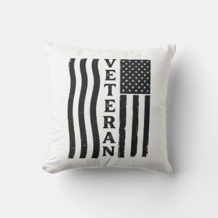 Coussin Vétéran Drapeau Américain Vintage Vector Design de