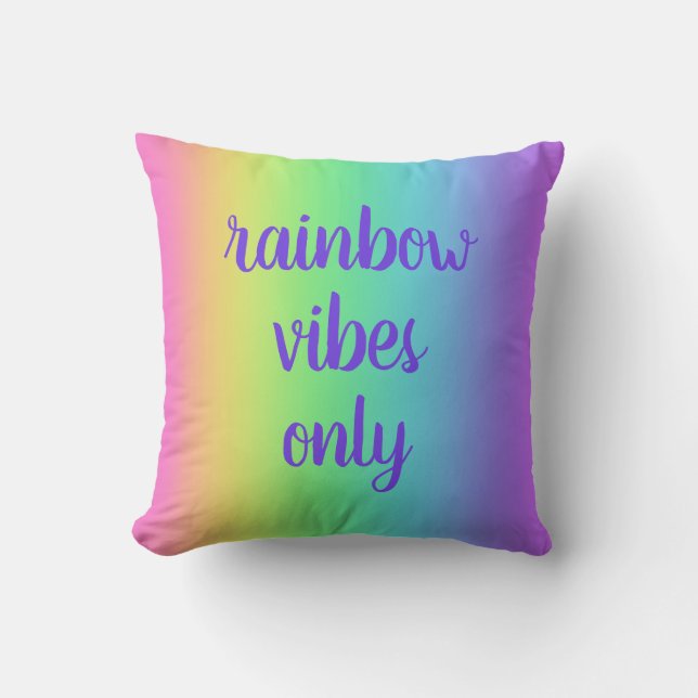 Coussin Vibes arc-en-ciel uniquement (Recto)