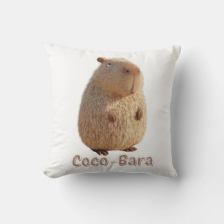 Coussin Vibes Coco-Bara. Coeur Capybara : Couture de coco