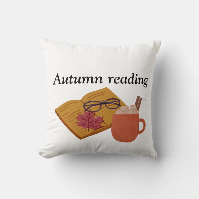 Coussin Vibes Confortables Automne - Cocos Chauds, Livres  (Recto)