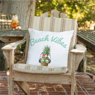 Coussin vibes de plage à l'ananas drôle, sur mesure