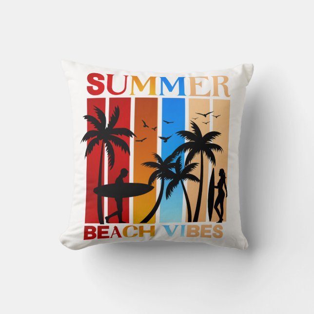Coussin Vibes de plage d'été (Recto)