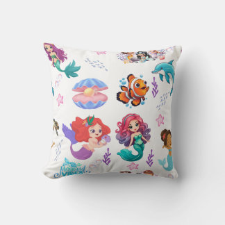 Coussin Vibes de sirène : Motif d'amis sous-marins
