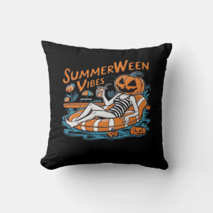 Coussin Vibes D'Été Pour Été Éffrayant, Cadeau D'Halloween