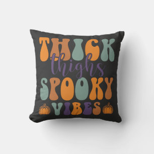 Coussin Vibes Éffrayantes Épais-Halloween-Citrouille-Drôle