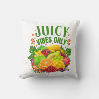 Coussin Vibes Juteuses Uniquement : Fruits Frais & Vie Sai