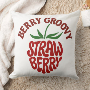 Coussin Vibes les années 70 rétro fraise super