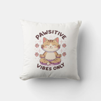 Coussin Vibes Pawsitive Uniquement Joli Yoga Design de cha