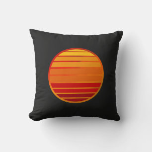 Coussin Vibes Rétro de Coucher de Soleil Esthétique