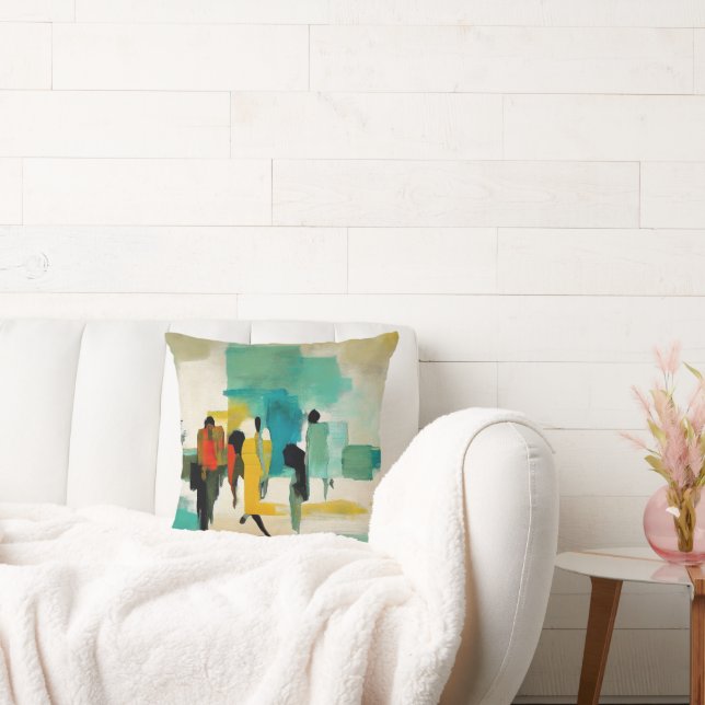 Coussin Vibrance de midi – Figures abstraites (Canapé)
