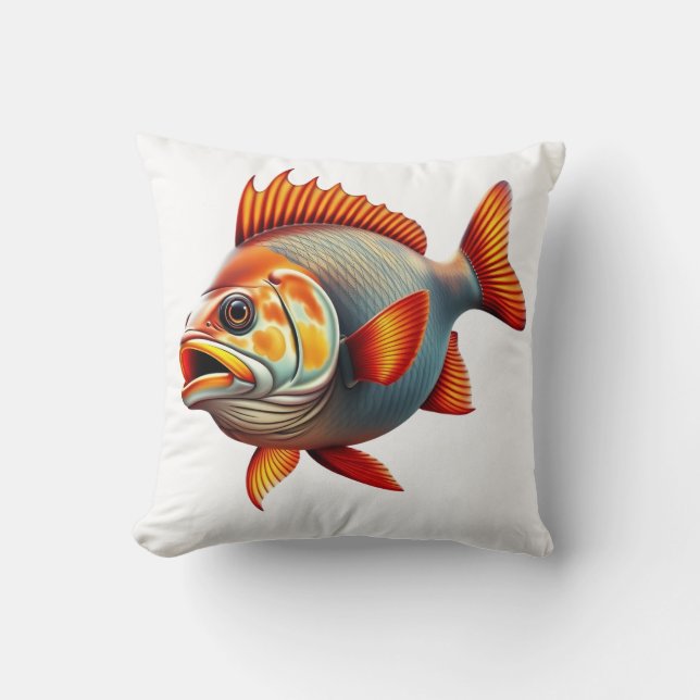 Coussin Vibrant 3D Rendering of a Fish (Recto)