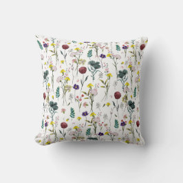 Coussin vibrant à motif de fleurs sauvages