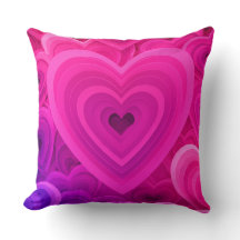 Coussin vibrant abstrait en forme de cœur rose – M