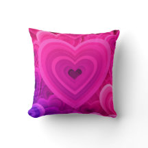 Coussin vibrant abstrait en forme de cœur rose – M