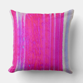 Coussin Vibrant Abstrait rose et violet rayures Art