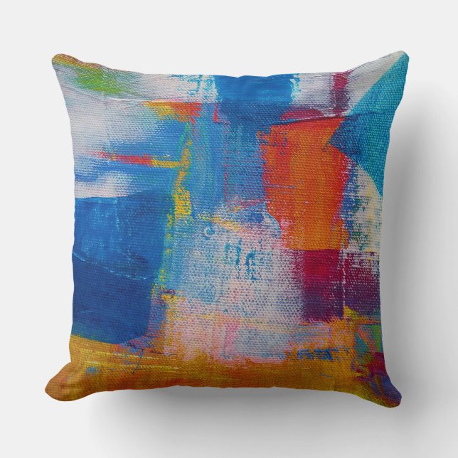 Coussin Vibrant Canvas Abstract Art (Recto)