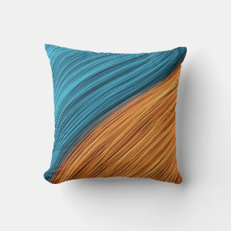 Coussin Vibrant Neon Light Strands of Blue and Orange