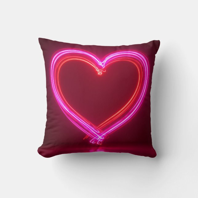 Coussin Vibrant Pink Abstract Heart Throw Pillow 16x16 | M (Recto)
