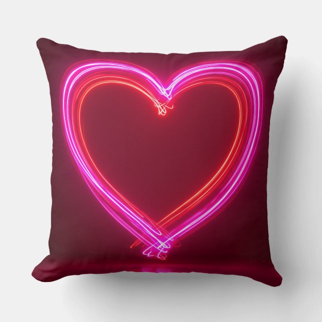Coussin Vibrant Pink Abstract Heart Throw Pillow 16x16 | M (Recto)