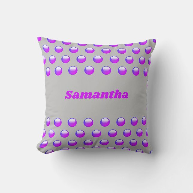Coussin Vibrant Purple Polka Dot Pattern Geometric Modern (Recto)