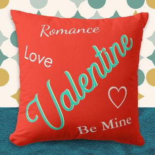 Coussin Vibrant Red Elegant message personnalisé Saint-Val