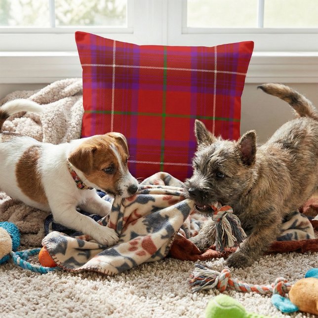 Coussin Vibrant Scottish Plaid - Rose Clan Tartan (Créateur téléchargé)