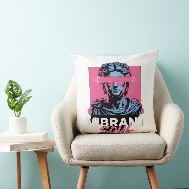 Coussin VIBRANT SOUL | Statue grecque Esthétique Vaporwave (Chaise)