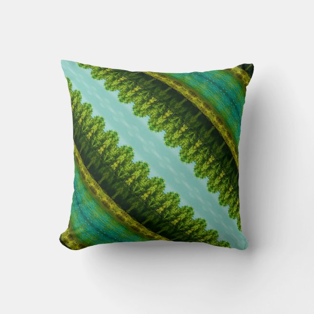 Coussin Vibrant vert turquoise et citron vert (Recto)