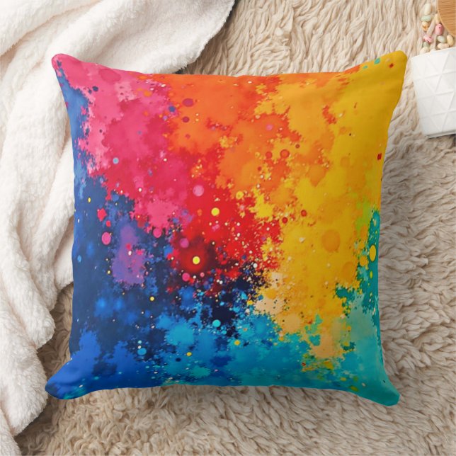 Coussin Vibrant Watercolor Chaos Art (Couverture)