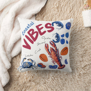 Coussin Vibrations Côtières Fruits de Mer & Coquillages Ré