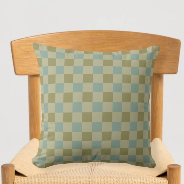 Coussin Vichy checked green sand cushions (Créateur téléchargé)