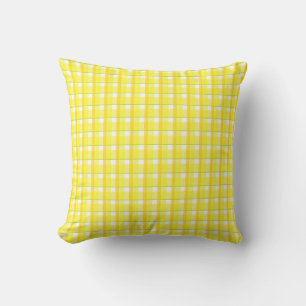 Coussin Vichy jaune et doré à carreaux
