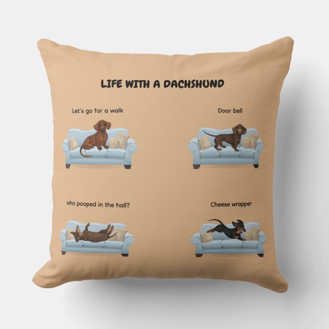 COUSSIN VIE AVEC UN PILOTE DE JEU DE DACHSHUND (Recto)