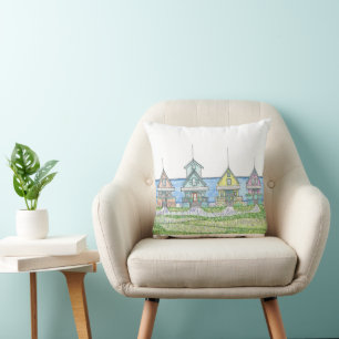 Coussin Vie de cabane de plage 1; Bleu d'oreiller