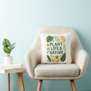 Coussin Vie et nature plante - Design botanique