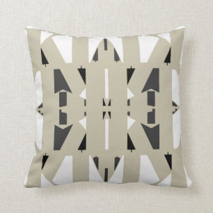Coussin Vie moderne en beige/blanc/gris/noir