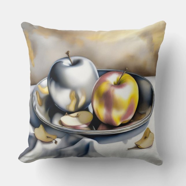 Coussin Vie morte des pommes d'argent et d'or (Recto)