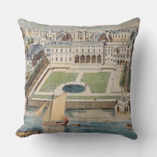 Coussin Vieille Chambre de Somerset sur le brin, gravé par (Recto)