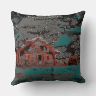 Coussin Vieille maison en argile avec mouvement percé, sou