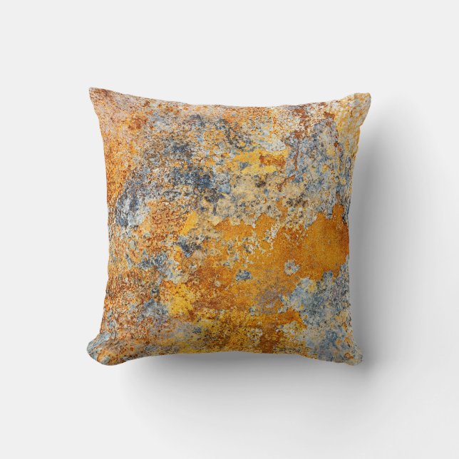 Coussin Vieille texture rouille, grunge arrière - plan mét (Recto)
