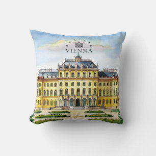 Coussin Vienne Autriche Aquarelle Ville Voyage Mémoire
