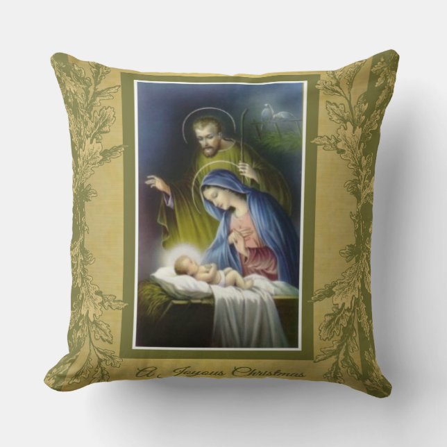 Coussin Vierge Marie catholique traditionnel, Joseph, (Recto)
