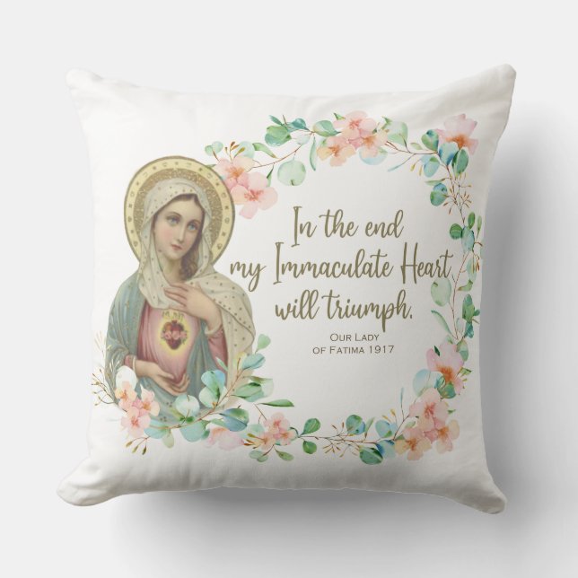 Coussin Vierge Marie Fatima (Recto)