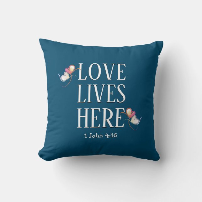 Coussin VIES D'AMOUR Moderne ICI Écriture personnalisable  (Recto)
