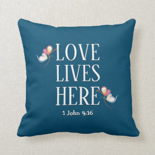 Coussin VIES D'AMOUR Modernes ICI Écriture personnalisable