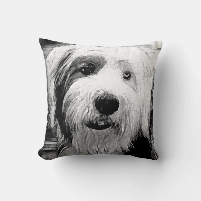 Coussin Vieux chien de berger anglais (Recto)