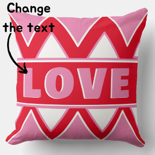 Coussin vieux Geometry LOVE Valentine's Day Cadeau texte