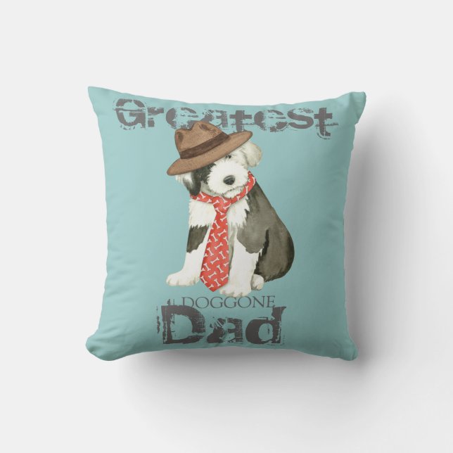 Coussin Vieux papa anglais de chien de berger (Recto)